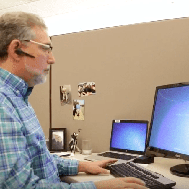 Man looking at computer screen