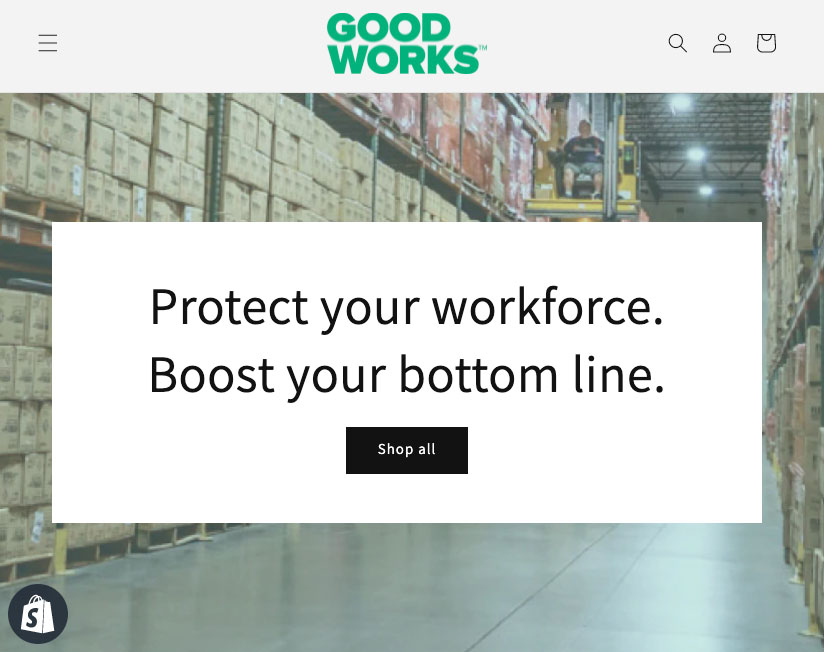 Screen shot of e-commerce site